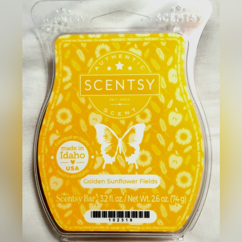 Golden Sunflower Fields, Scentsy Wax Bar, NEW
